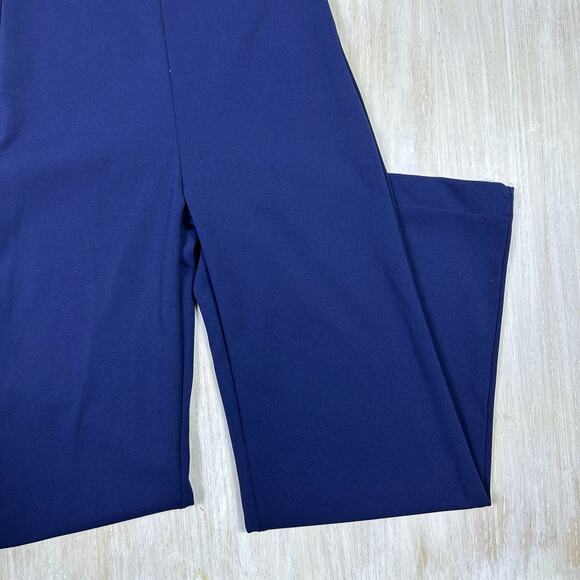 Lulus Power of Love Navy Blue V Neck Ruffle Strapless Wide Leg Jumpsuit Small - Picture 4 of 15